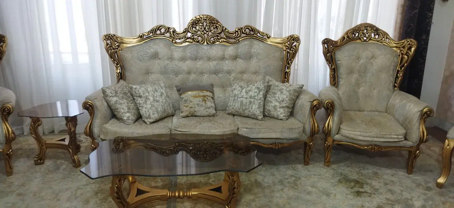 مبل نه نفره سلطنتی|مبلمان خانگی و میز عسلی|کرمانشاه, |دیوار