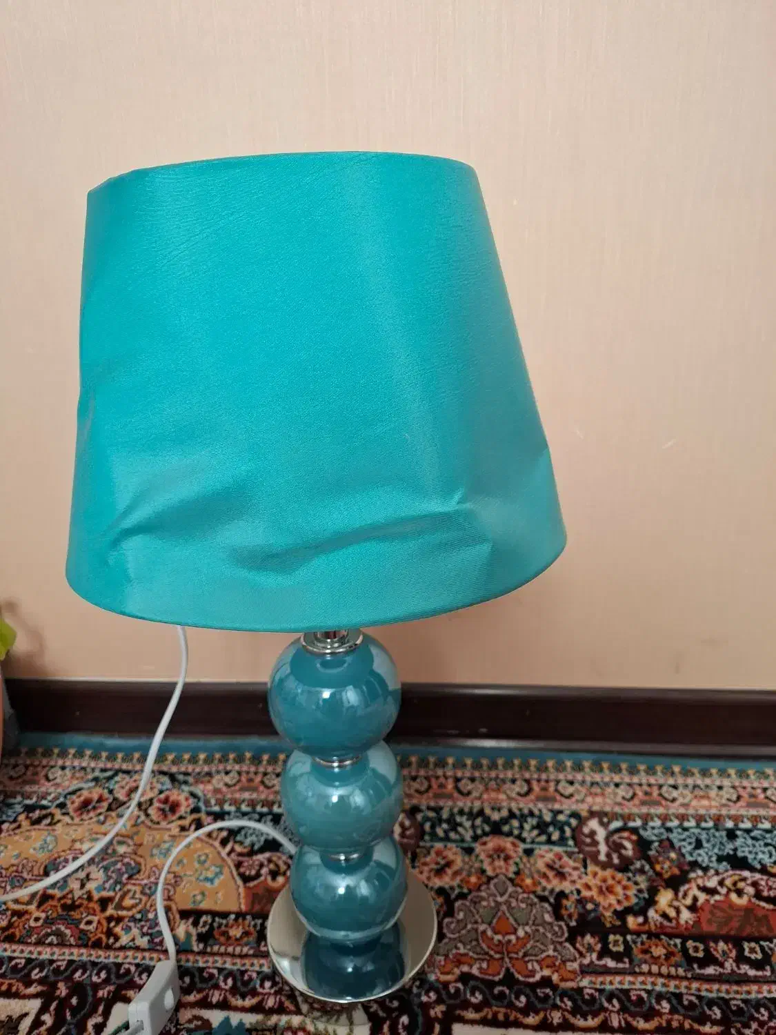 آباژور رومیزی نو رنگ آبی فیروزه ای|چراغ خواب و آباژور|شیراز, درکی|دیوار