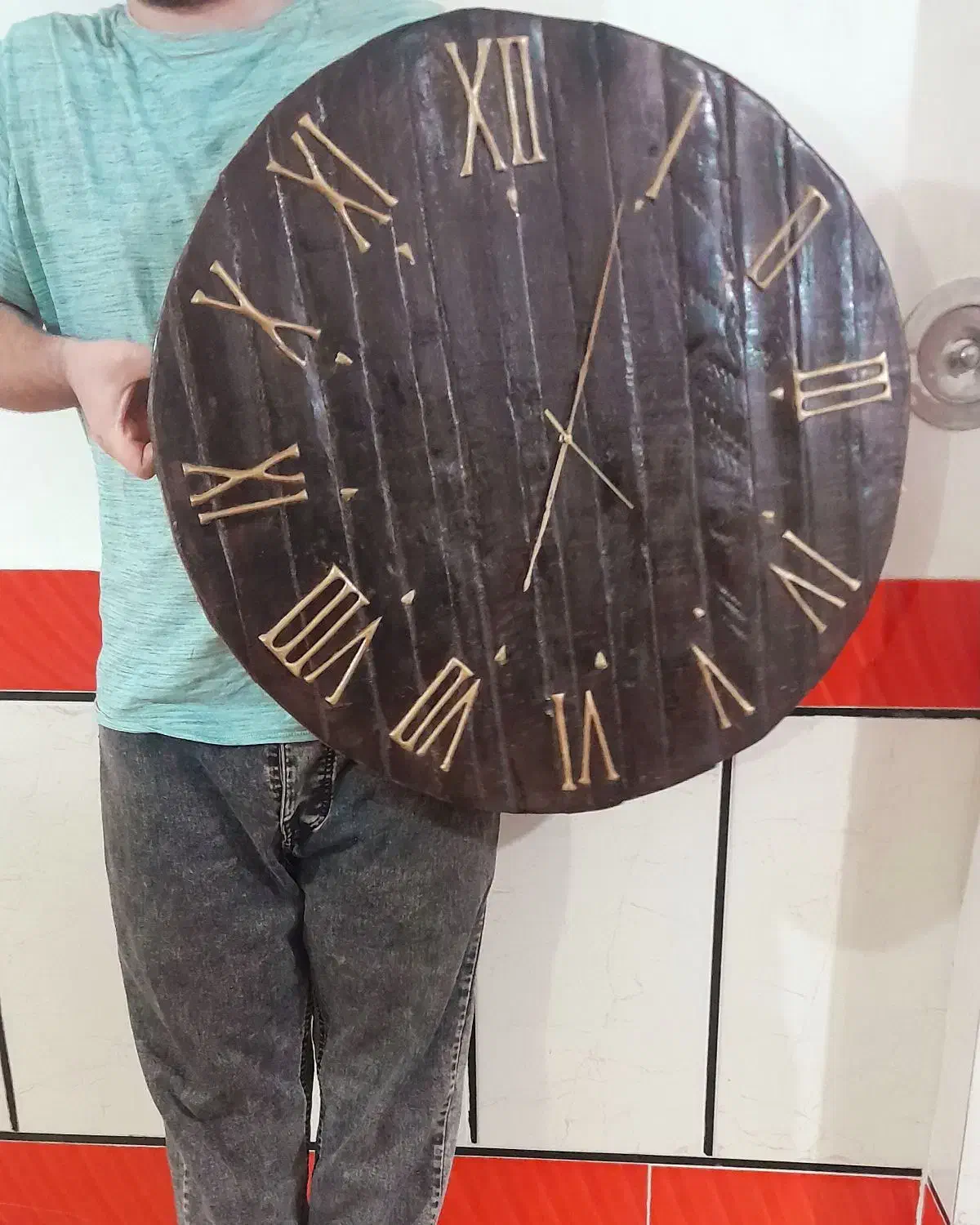 ساعت چوبی دست ساز نو|ساعت دیواری و تزئینی|گنبد کاووس, |دیوار