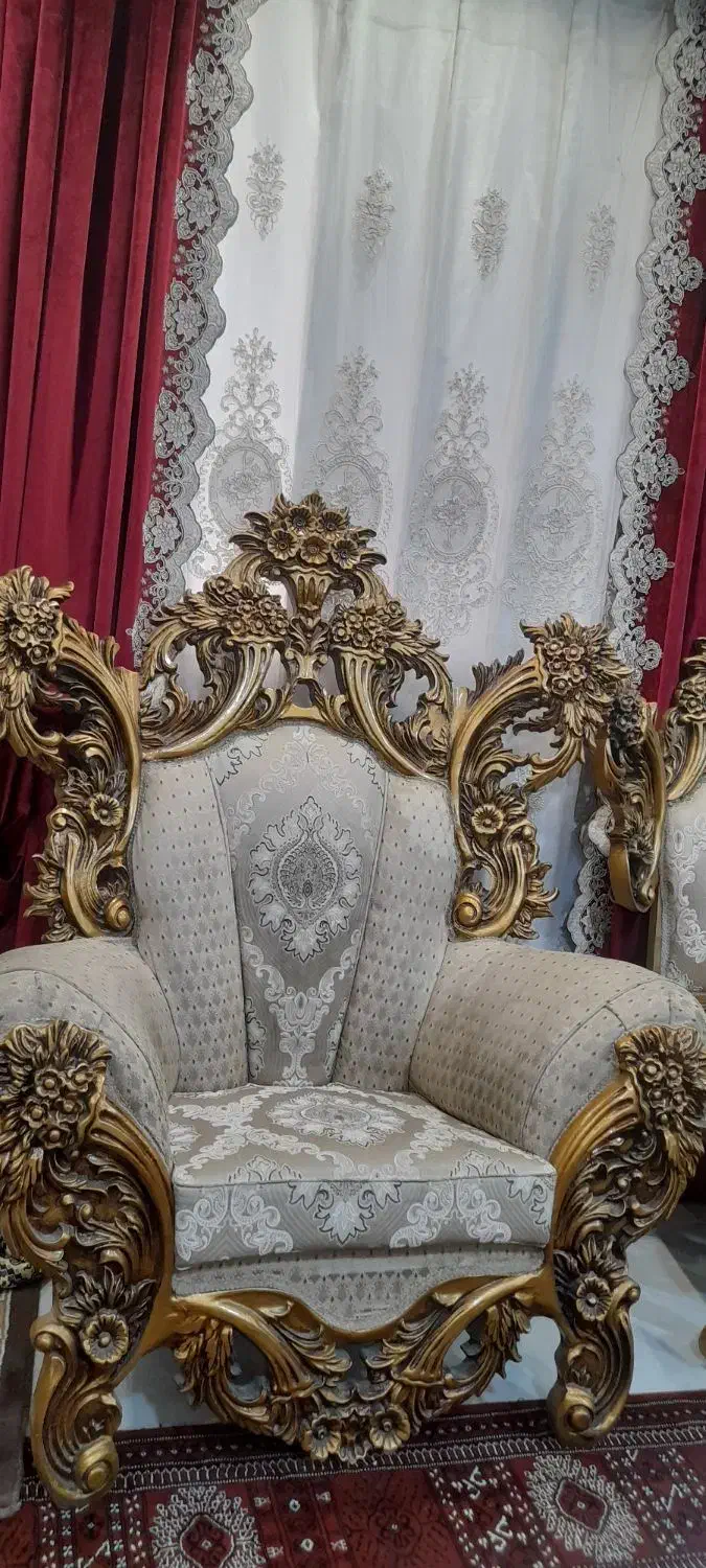 مبل نه نفره سلطنتی|مبلمان خانگی و میز عسلی|بهارستان, |دیوار