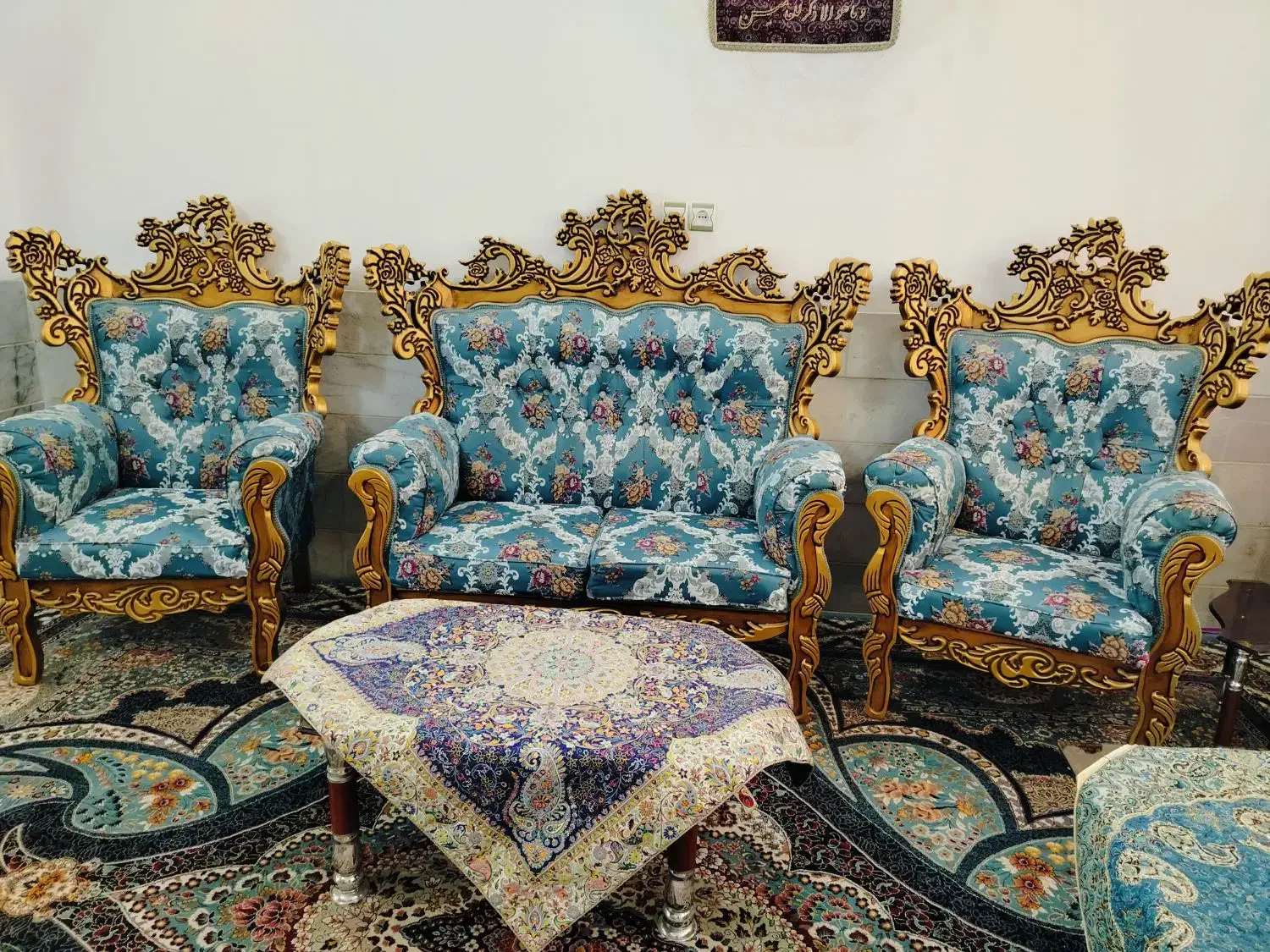 مبل سلطنتی ۹نفره|مبلمان خانگی و میز عسلی|حمیدیا, |دیوار