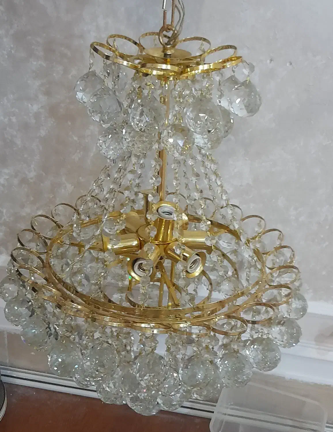 ۲ عدد لوستر کریستال|لوستر و چراغ آویز|کرمانشاه, |دیوار