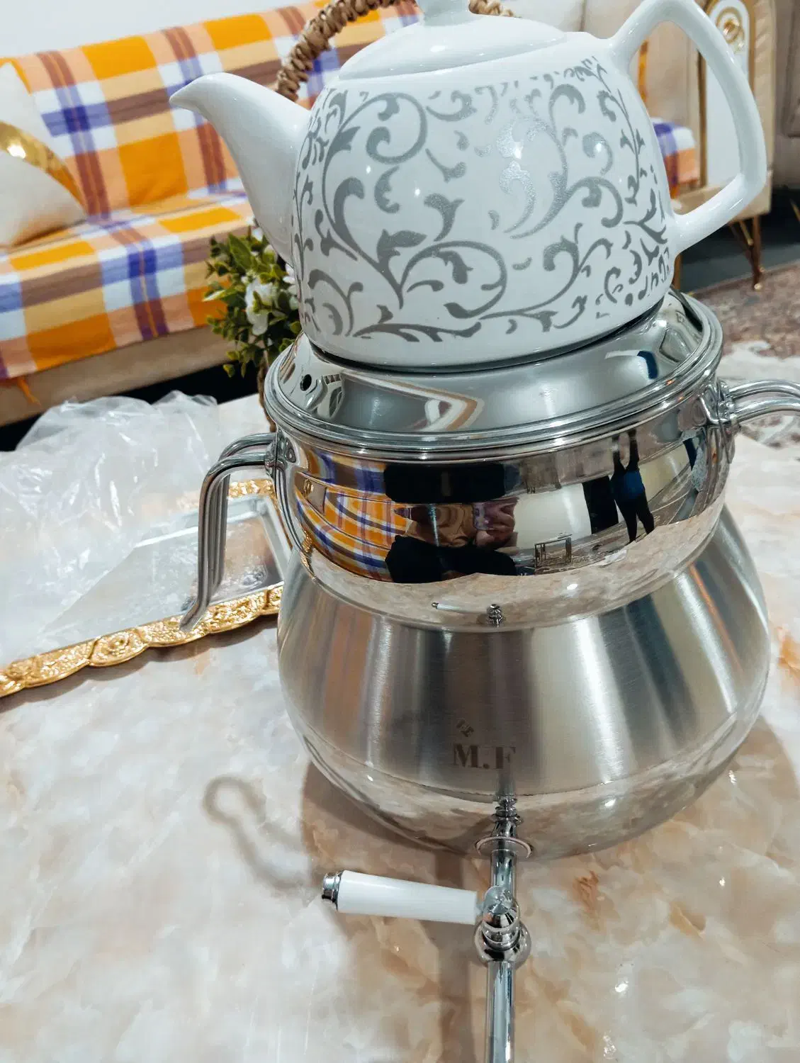 سماور روگازی کف چدن،قاشق و چنگال یونیک،خردکن|قوری، کتری، قهوهساز دستی|ارومیه, |دیوار