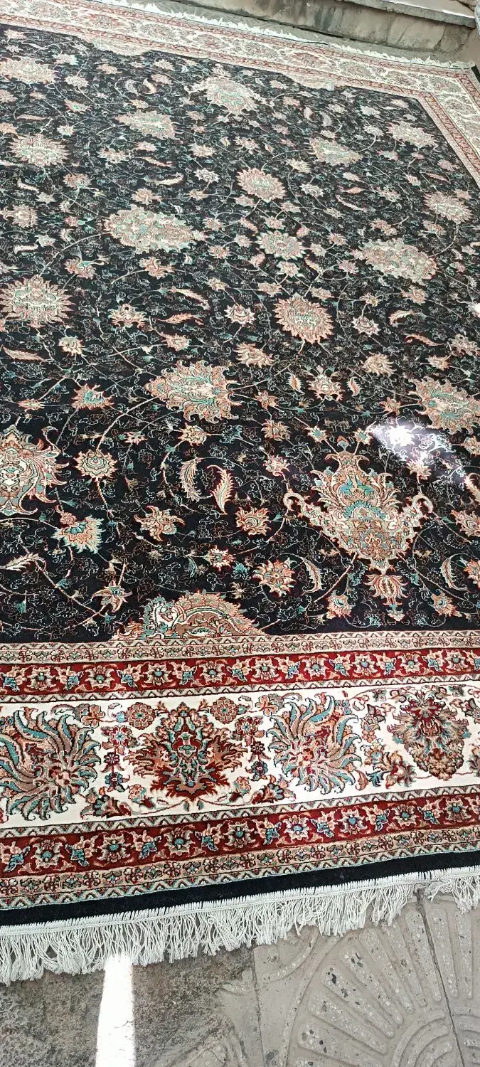 2جفت فرش سرمه ای  ،افشان|فرش|بیستون, |دیوار