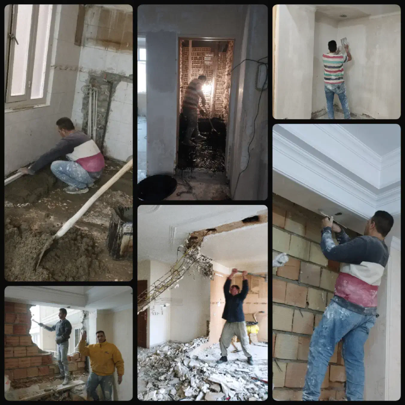 گچخاک سفید گچکار گچبری بنایی بازسازی تخریب کلی جزی|خدمات پیشه و مهارت|آبسرد, |دیوار