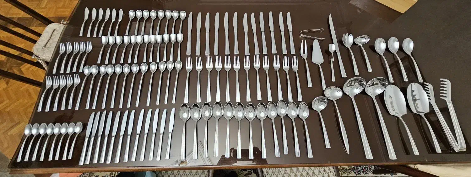 ست قاشق و چنگال ۱۲نفره ۱۱۹ پارچه|ظروف سرو و پذیرایی|تهران, مجیدیه|دیوار