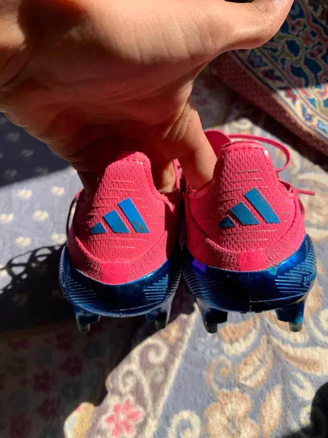 کفش فوتبال(استوک)+f50ابی صورتی سایز40|تجهیزات ورزشی|لامرد, |دیوار