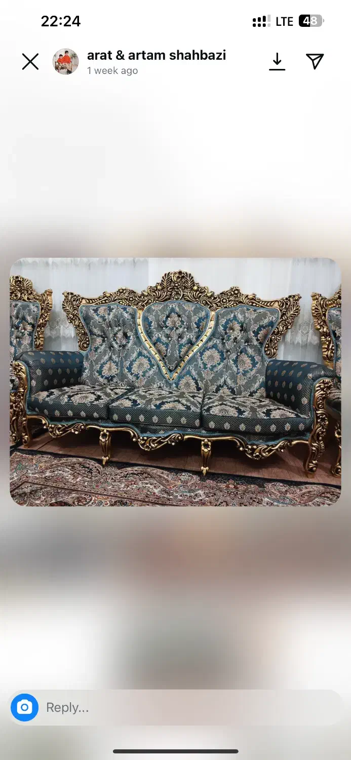 مبلمان با سرویس ناهارخوری ۸ نفره|مبلمان خانگی و میز عسلی|ایلخچی, |دیوار