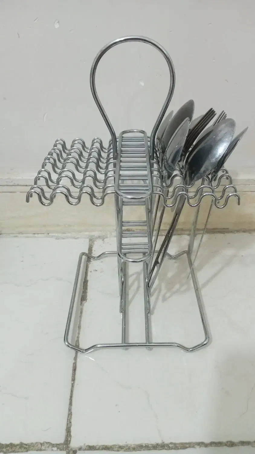 استند قاشق چنگال استیل|آبچکان و نظمدهنده ظروف|فردوسیه, |دیوار