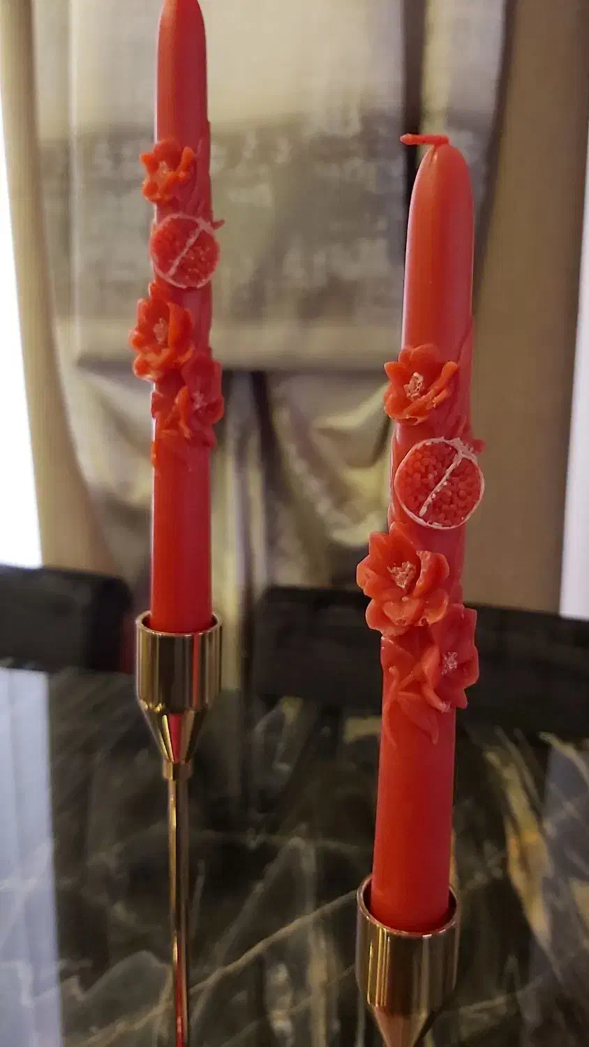 شمع یلدا با طرح انار و گل زیبا ساخت با مواددرجه یک|صنایع دستی و سایر لوازم تزئینی|تهران, قیطریه|دیوار