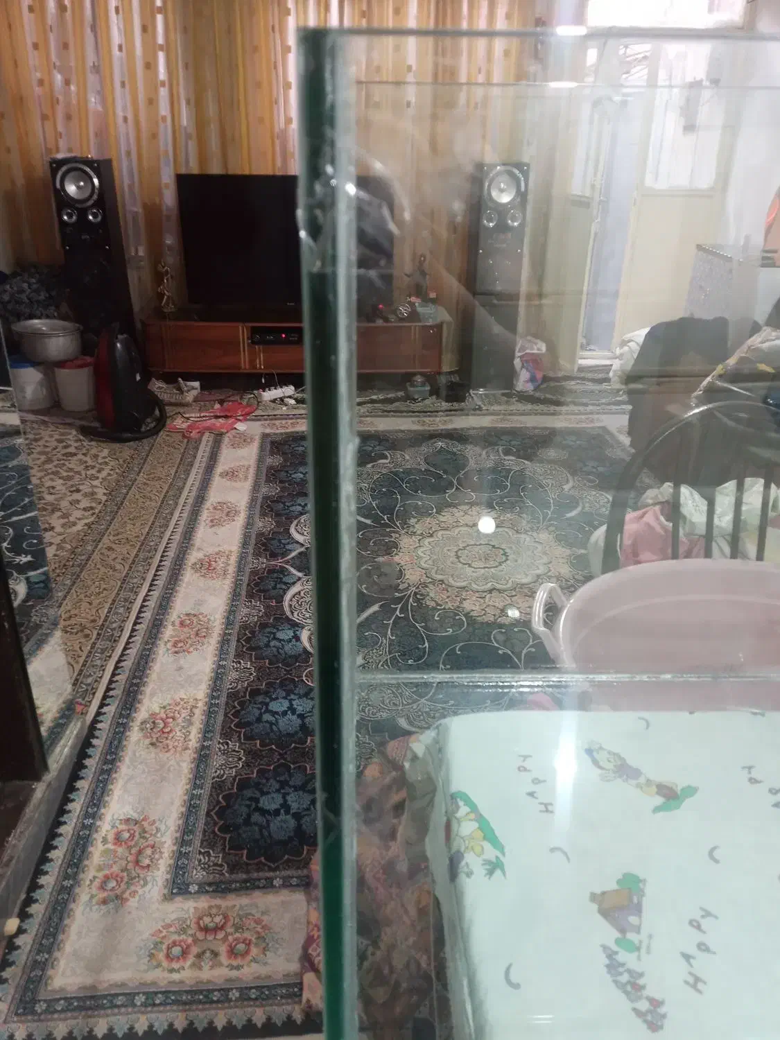 اکواریوم۱۰میل سوپر کلیر سکوریت بزرگ نونو|ماهی|تبریز, |دیوار