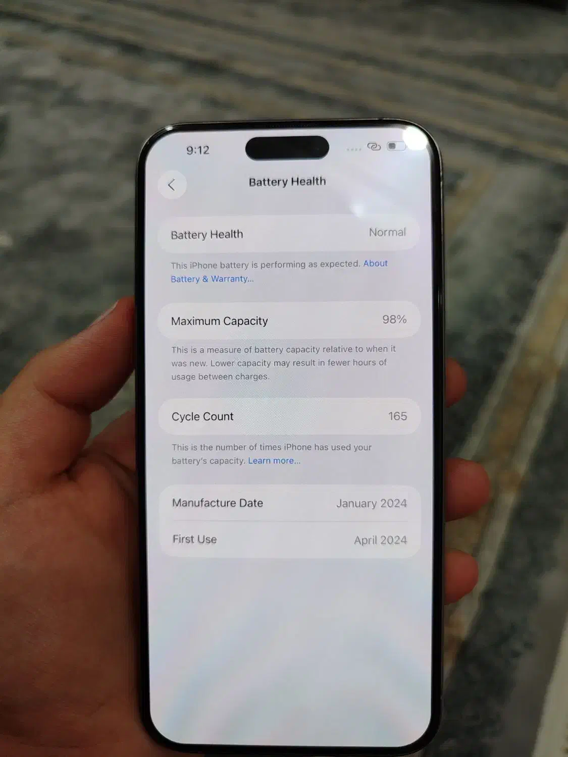 آیفون 15 پرومکس باتری ۹۸٪|موبایل|اهواز, کیان اباد|دیوار