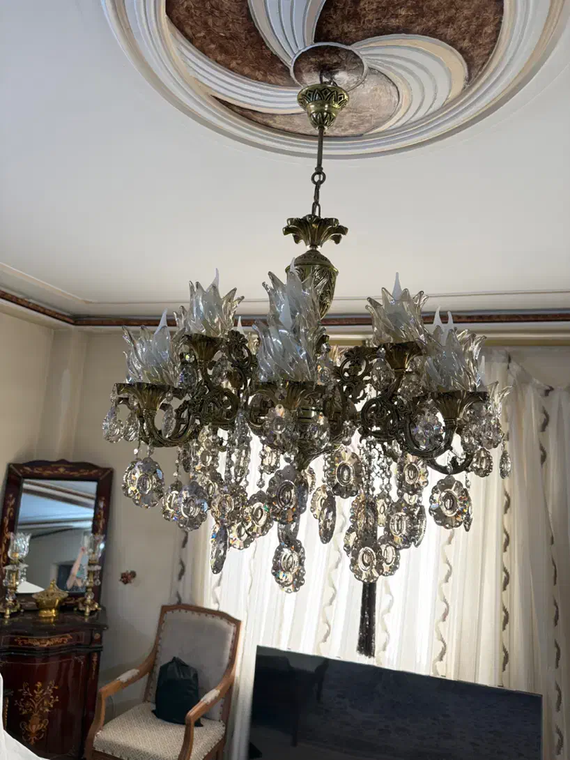 2 تا لوستر برنج|لوستر و چراغ آویز|محمدیه-قزوین, |دیوار