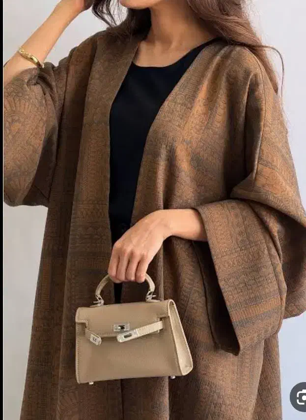 مانتو عبایی ژاکارد پنبه شکلاتی نصف قیمت مزون ها|لباس|جوانرود, |دیوار