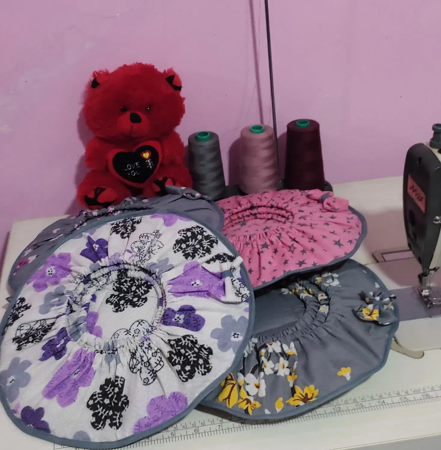 دمکنی همراه دوتا دست گیره خوش رنگ با کیفیت|سفره، حوله، دستمال آشپزخانه|کرمانشاه, |دیوار