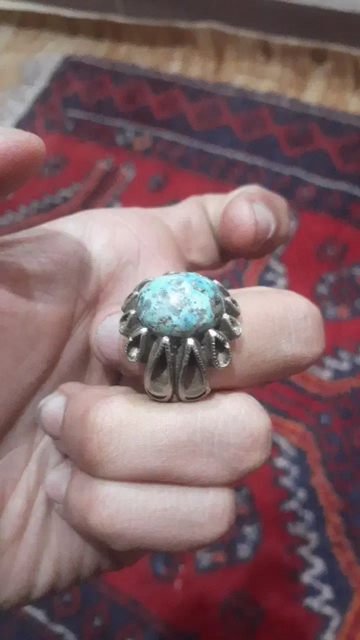 انگشتر فیروزه رکاب اشکی|جواهرات|بیرجند, |دیوار