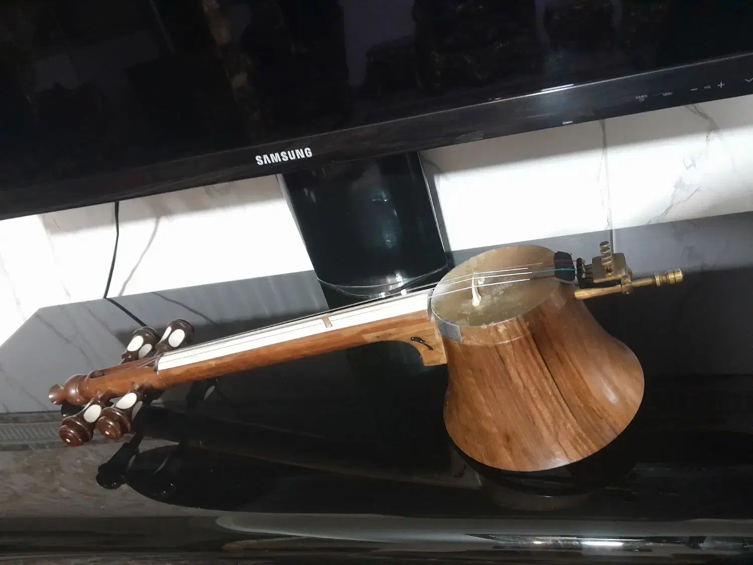 کمانچه کاملا حرفه ای استخوانکاری|سازهای سنتی|شوش, |دیوار