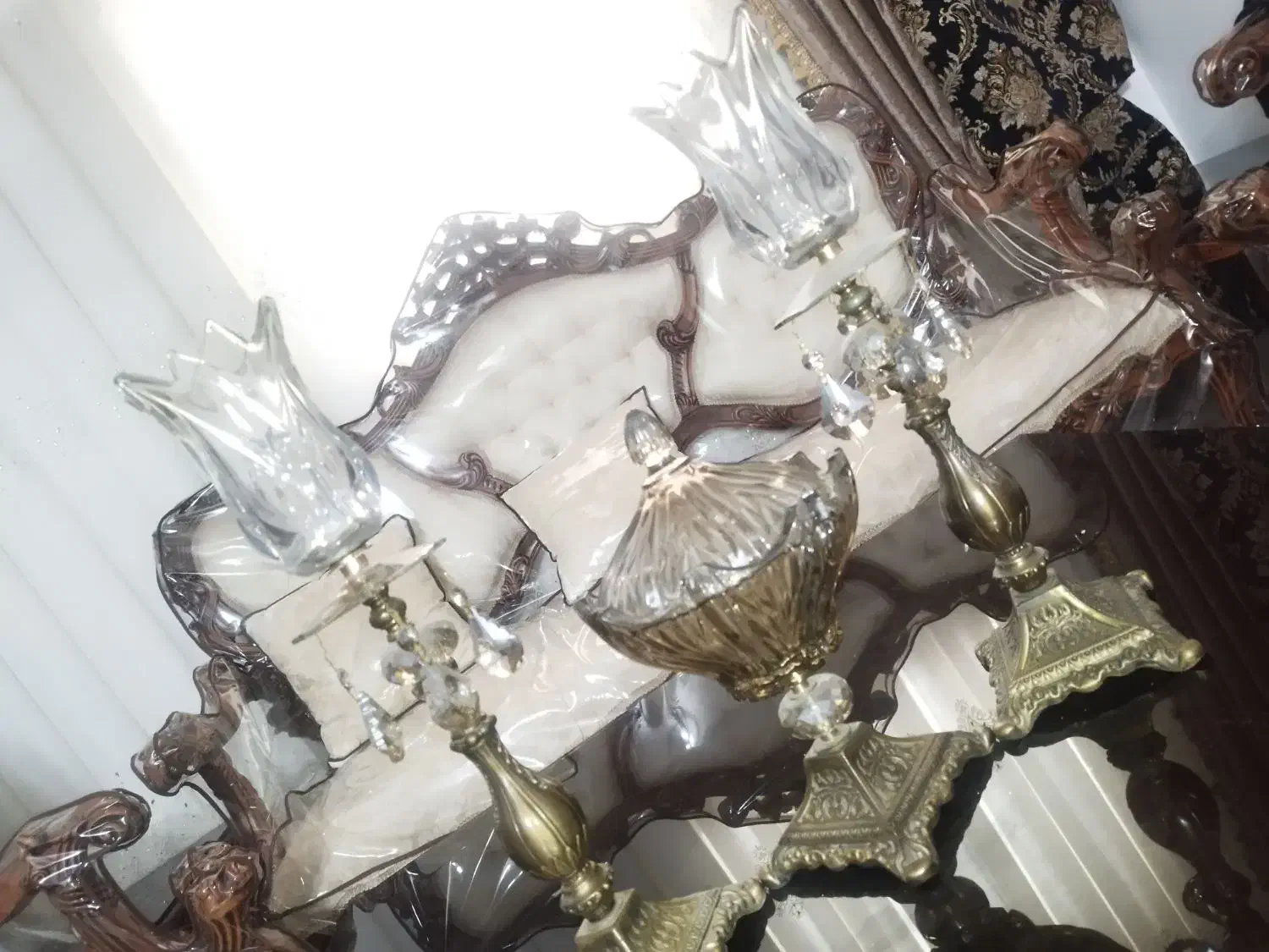 برنز3تکه شمعدونی واجیل خوری میوه خوری|صنایع دستی و سایر لوازم تزئینی|قم, یزدان‌شهر|دیوار