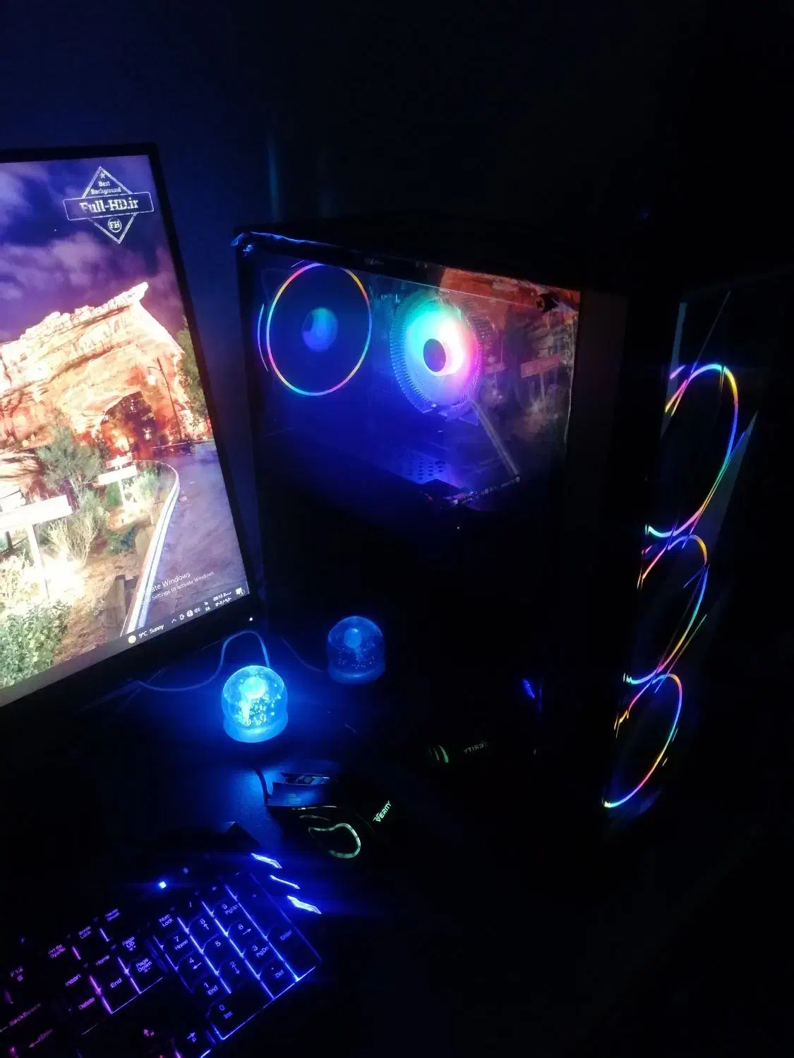 کیس گیمینگ نسل 12 و مانیتور با کیفیت 2k|رایانه رومیزی|قزوین, |دیوار