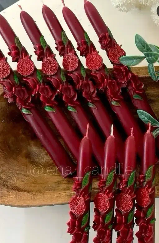 شمع  قلمی یلدایی|صنایع دستی و سایر لوازم تزئینی|اصفهان, جنیران (لادان)|دیوار