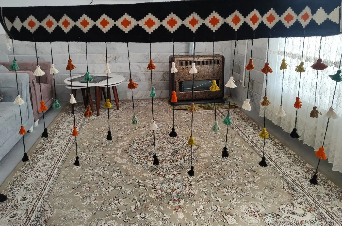 قالیچه|فرش|بیرجند, |دیوار