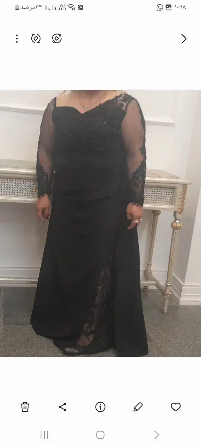 پیراهن مجلسی  گیپور با ساتن آمریکایی|لباس|قزوین, |دیوار