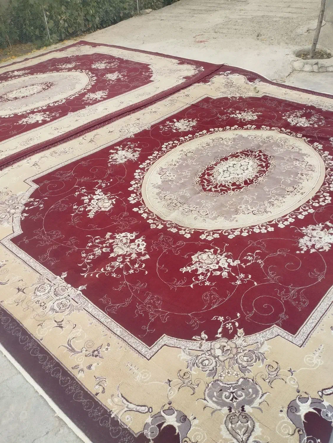 یک جفت فرش 12متری تمام نخ|فرش|لالجین, |دیوار