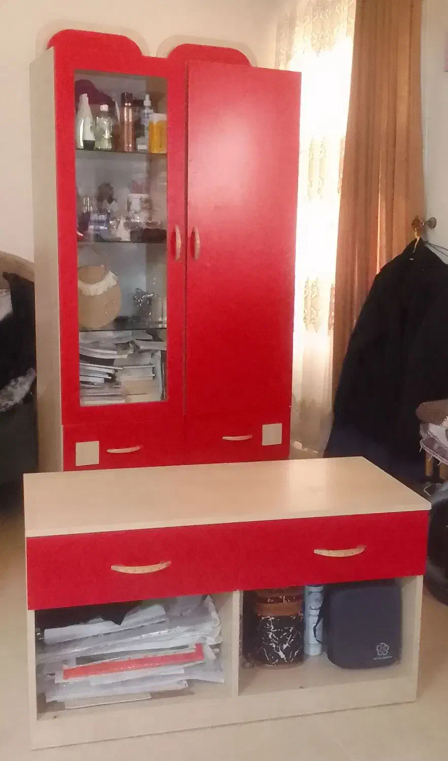 سرویس چوبی کامل اتاق بچه|بوفه، ویترین، کنسول|آمل, |دیوار