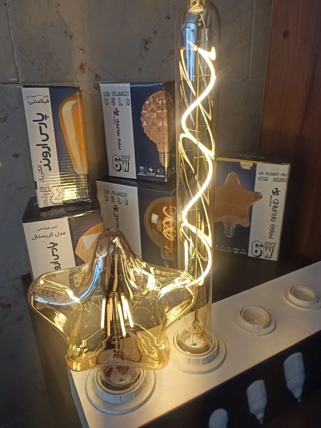 انواع لامپ فیلامنتی ادیسونی|ریسه و چراغ تزئینی|کرمان, |دیوار