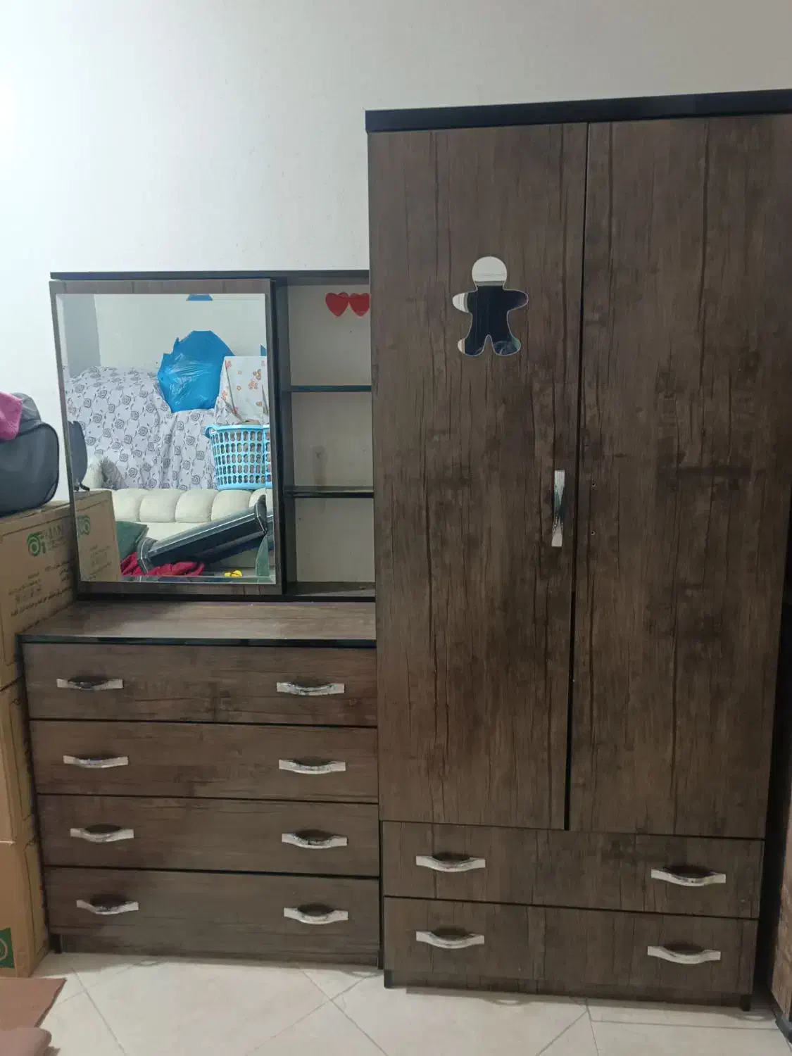 کمد لباس و میز ارایش ست|جاکفشی، کمد، دراور|قرچک, شهرک طلائیه|دیوار