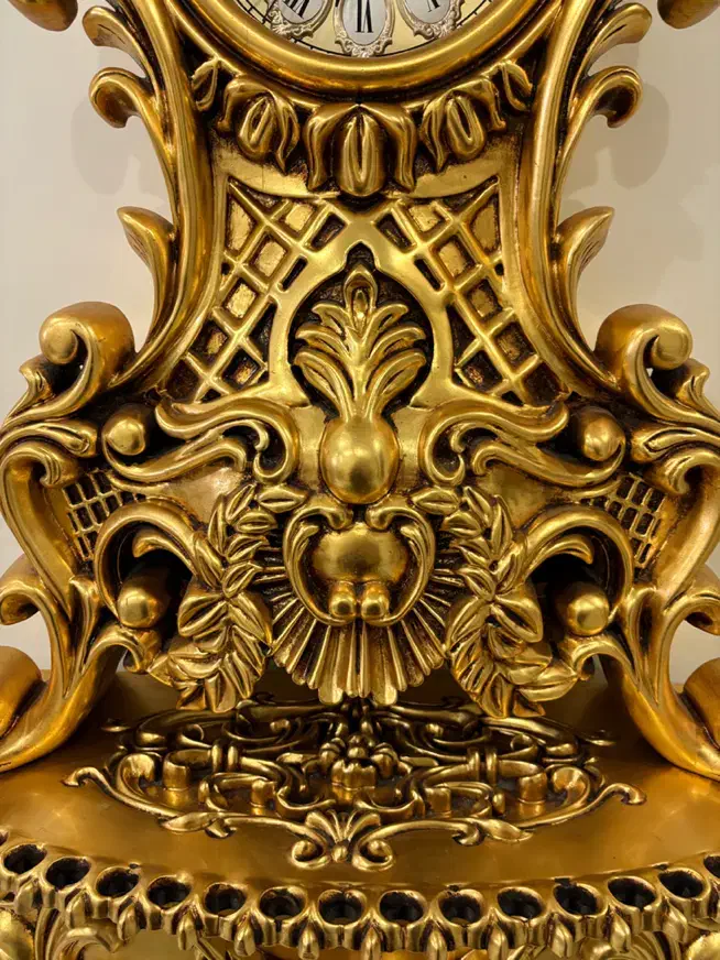 ساعت تمام چوب ورق طلا|بوفه، ویترین، کنسول|تهران, ازگل|دیوار