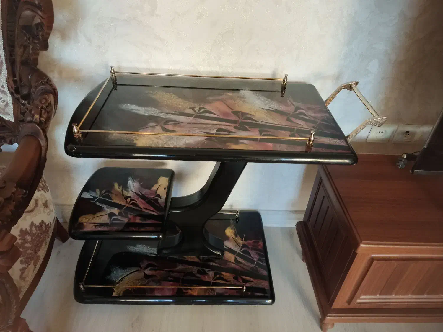 میز بار چرخدار میز ساده شیشه‌ای|میز و صندلی غذاخوری|تبریز, |دیوار