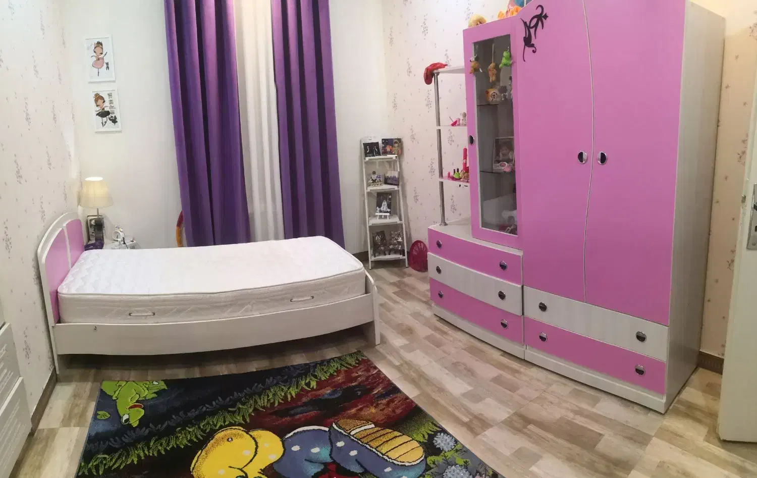 سرویس خواب کودک با تخت نوجوان|تخت و سرویس خواب|پرند, فاز ۳|دیوار