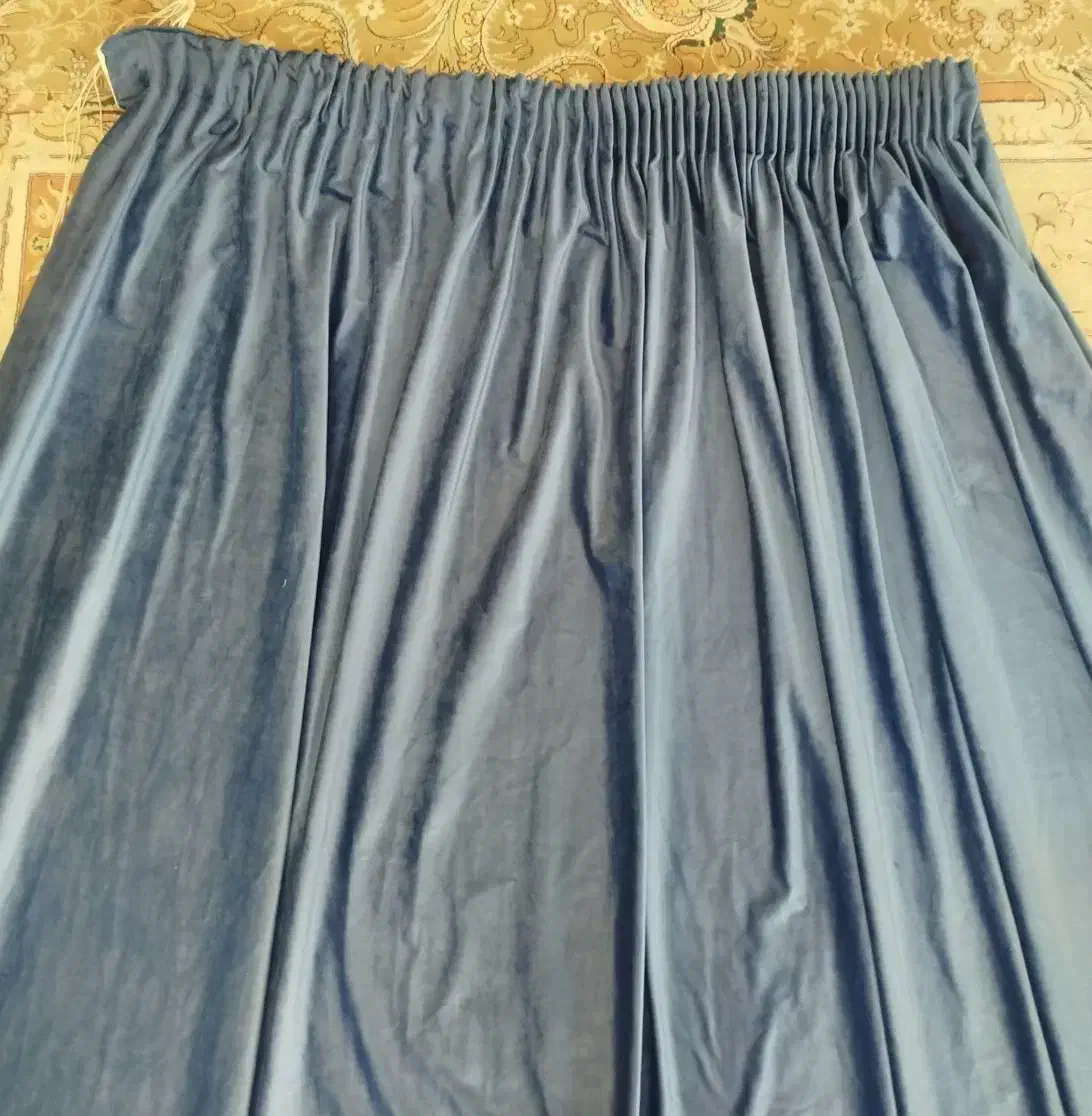 پارچه ی مخمل آبی نفتی|پرده، رانر، رومیزی|تبریز, |دیوار