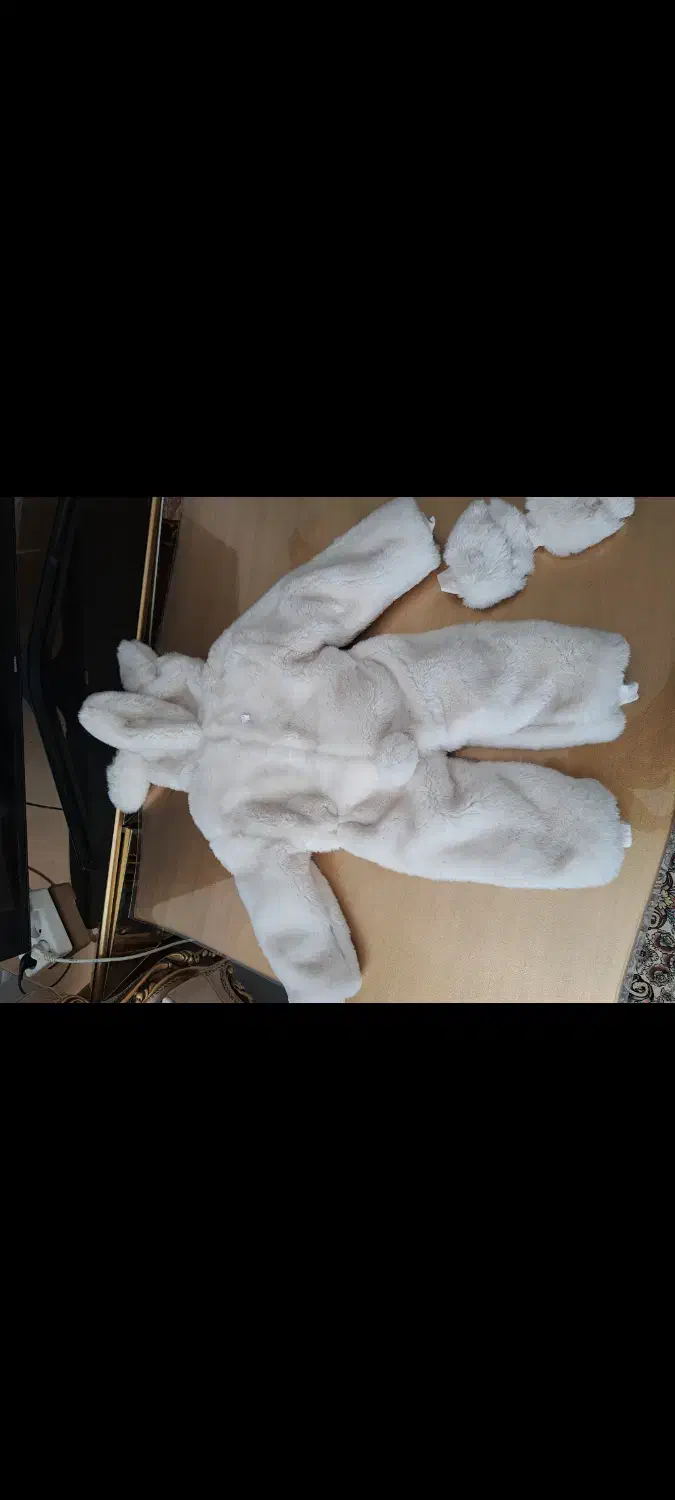 سرهمی خز خرگوشی همراه پاپوش نونومناسب تا ۲سال|کفش و لباس بچه|خمین, |دیوار