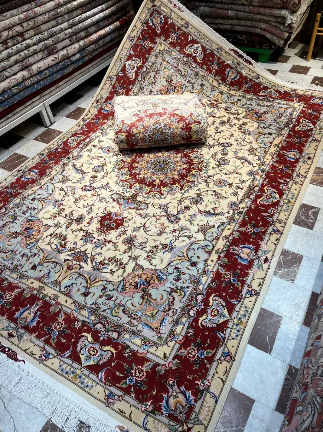 فرش دستباف جفت ۶ متری تبریز علیا ۴۰ رج دستبافت|فرش|تهران, مولوی|دیوار