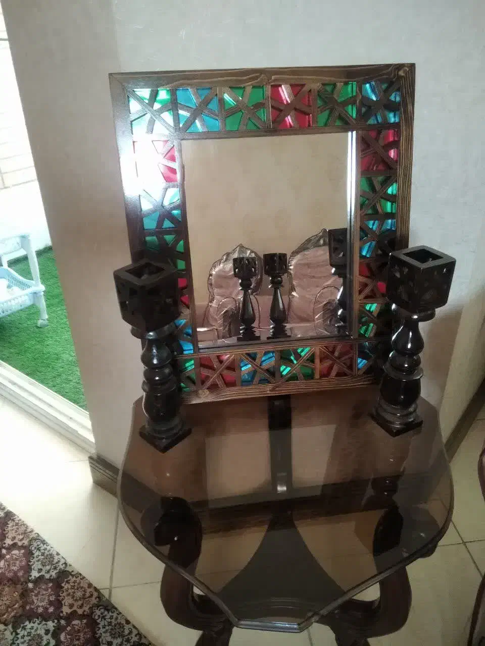 آینه وشمعدان|آینه|اصفهان, اشکاوند|دیوار