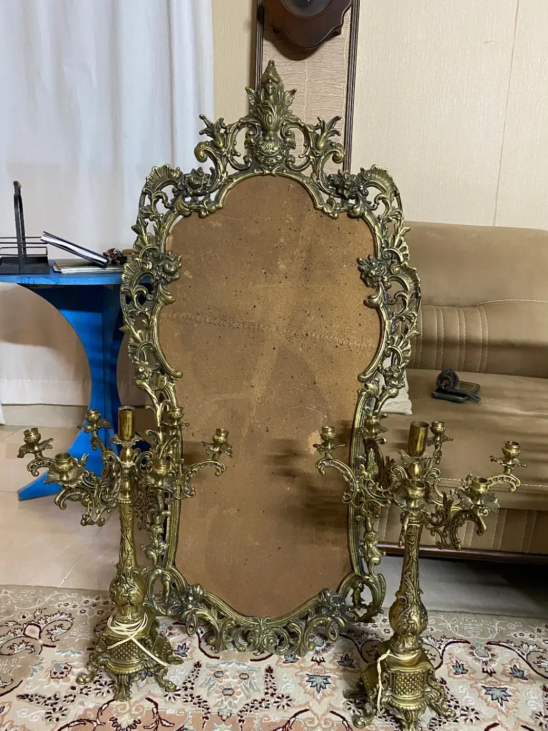 اینه شمعدان برنجی|آینه|گرگان, |دیوار