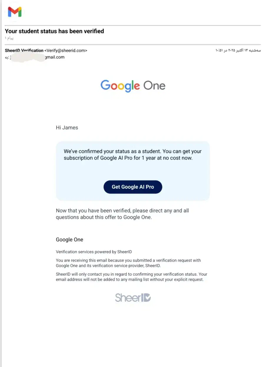 اکانت یکساله جمنای پرو Gemini Proمعتبر UK تضمینی|قطعات و لوازم جانبی رایانه|تهران, الهیه|دیوار
