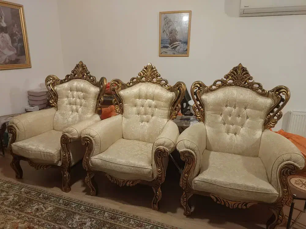 مبلمان سلطنتی ومیز و صندلی و بوفه آیینه|مبلمان خانگی و میز عسلی|تنکابن, |دیوار