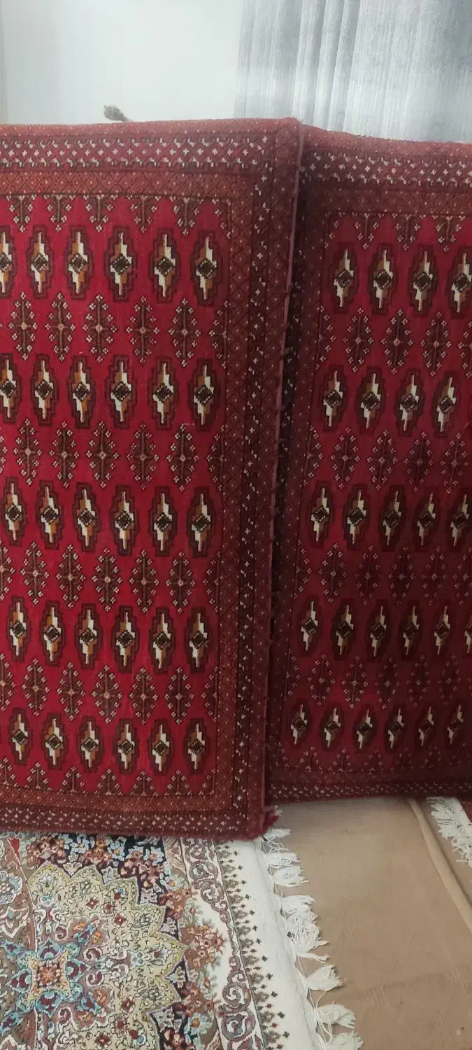 یک جفت پشتی ترکمن بزرگ دست بافت|پشتی|تبریز, |دیوار