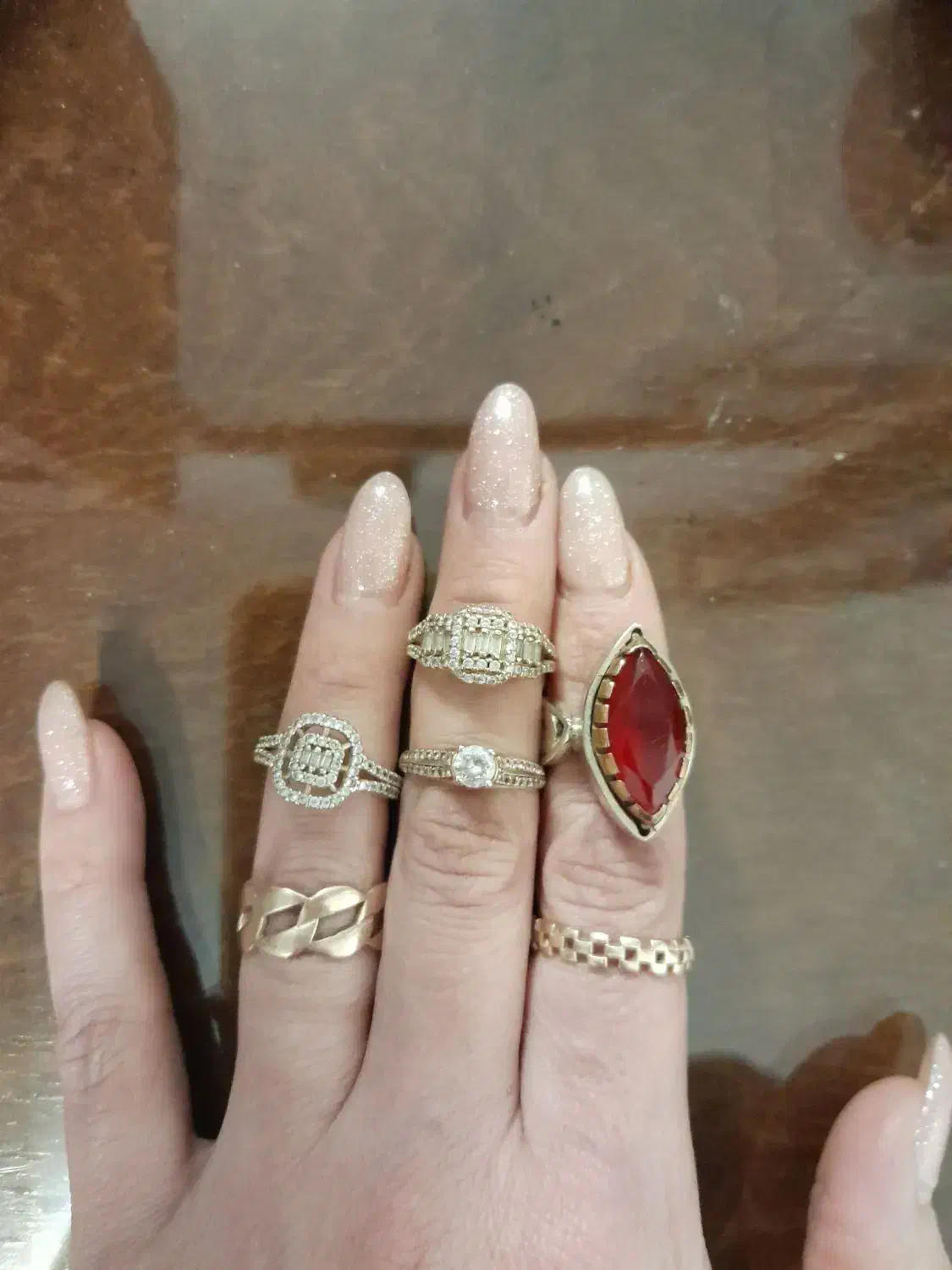 دستبند بنگل زنجیر ژوپینگ طلا روس نیم ست انگشتر|بدلیجات|ری, هاشم‌آباد|دیوار