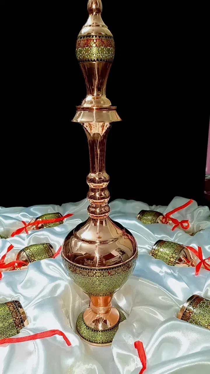 سرویس شربت خوری مس خاتم کاری|صنایع دستی و سایر لوازم تزئینی|شاهرود, |دیوار