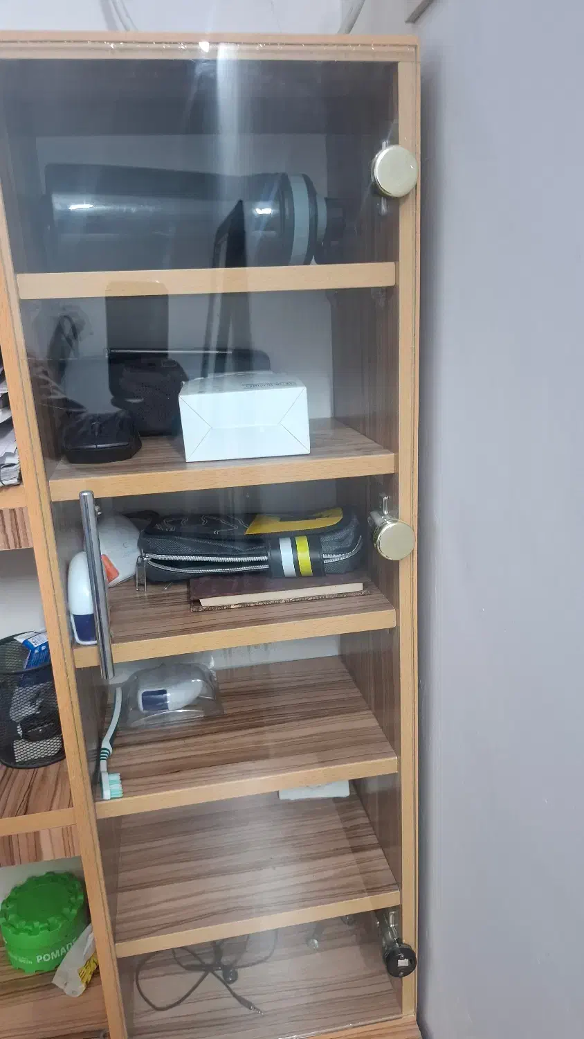 میز مطالعه و کار با قفسه و کمد شیشه ای|میز تحریر و کامپیوتر|گنبد کاووس, |دیوار