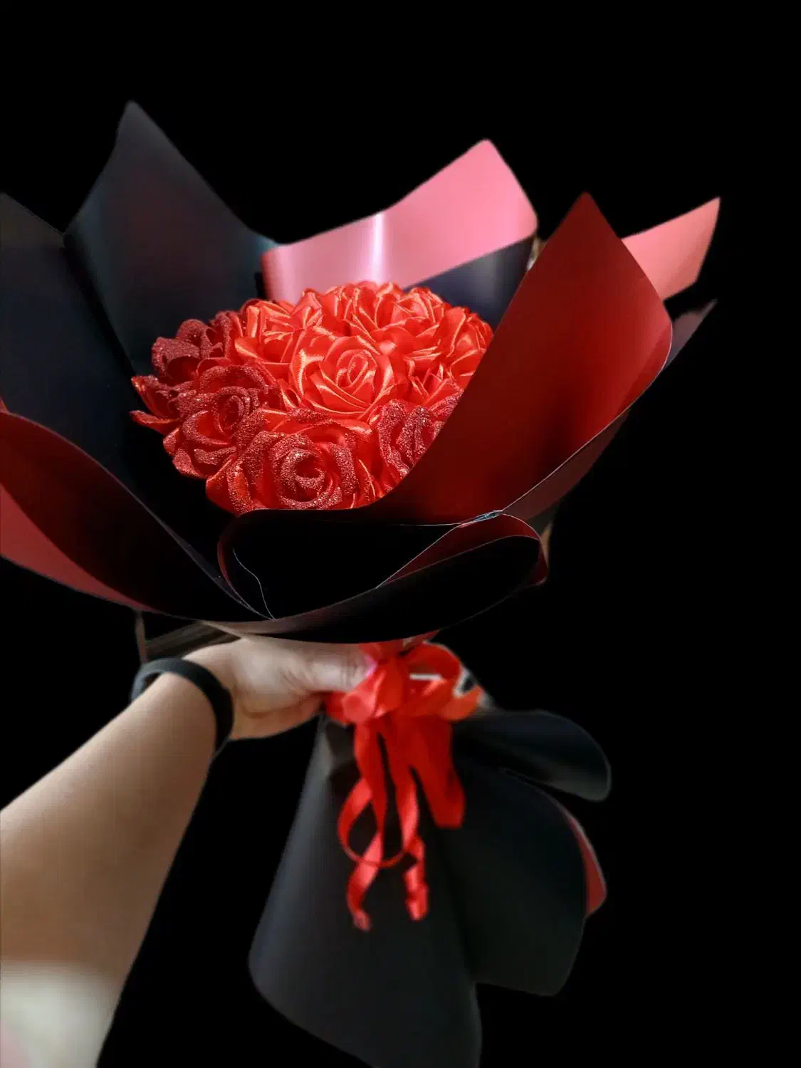 دسته گل رز روبانی|گل مصنوعی|کرمانشاه, |دیوار