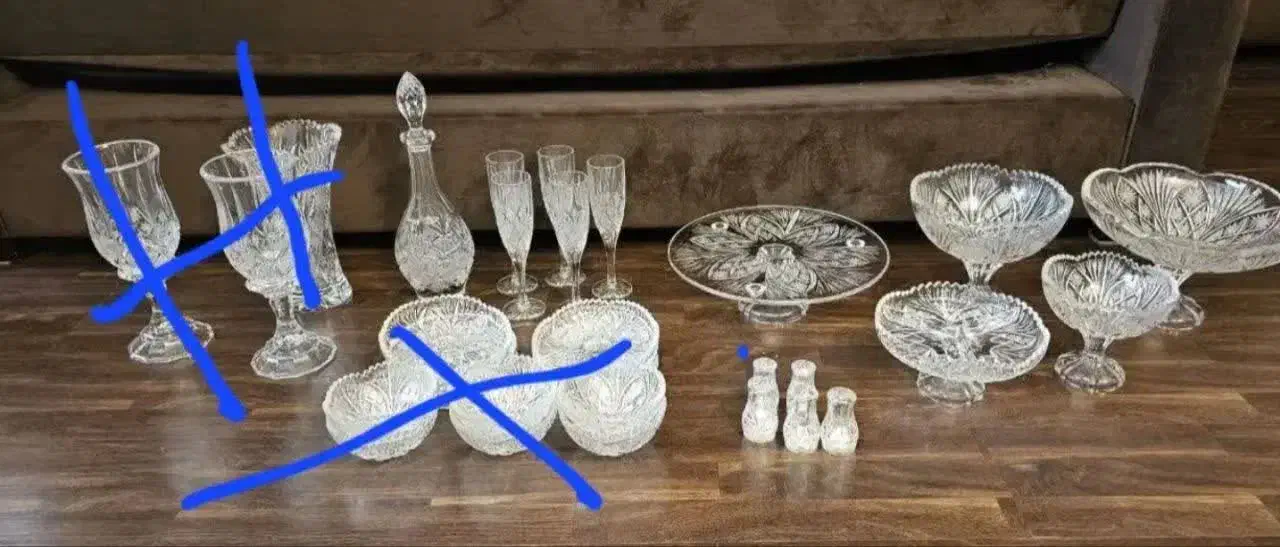 کریستال آماریس ناخمن اصل آلمان|ظروف سرو و پذیرایی|اصفهان, باغ دریاچه|دیوار