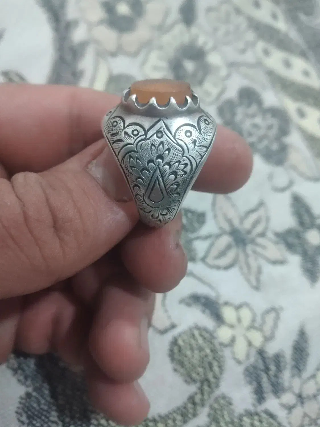 انگشتر نقره عقیق یمنی کهنه قدیمی|جواهرات|قم, جمکران|دیوار