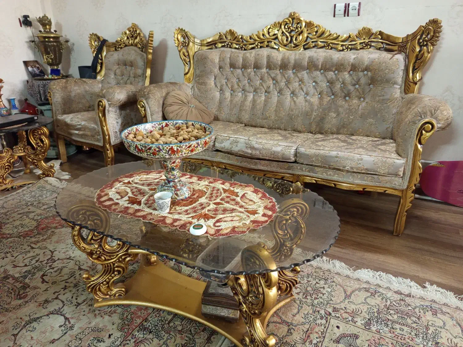 مبل استیل 9 نفره با میز عسلی|مبلمان خانگی و میز عسلی|ابهر, |دیوار
