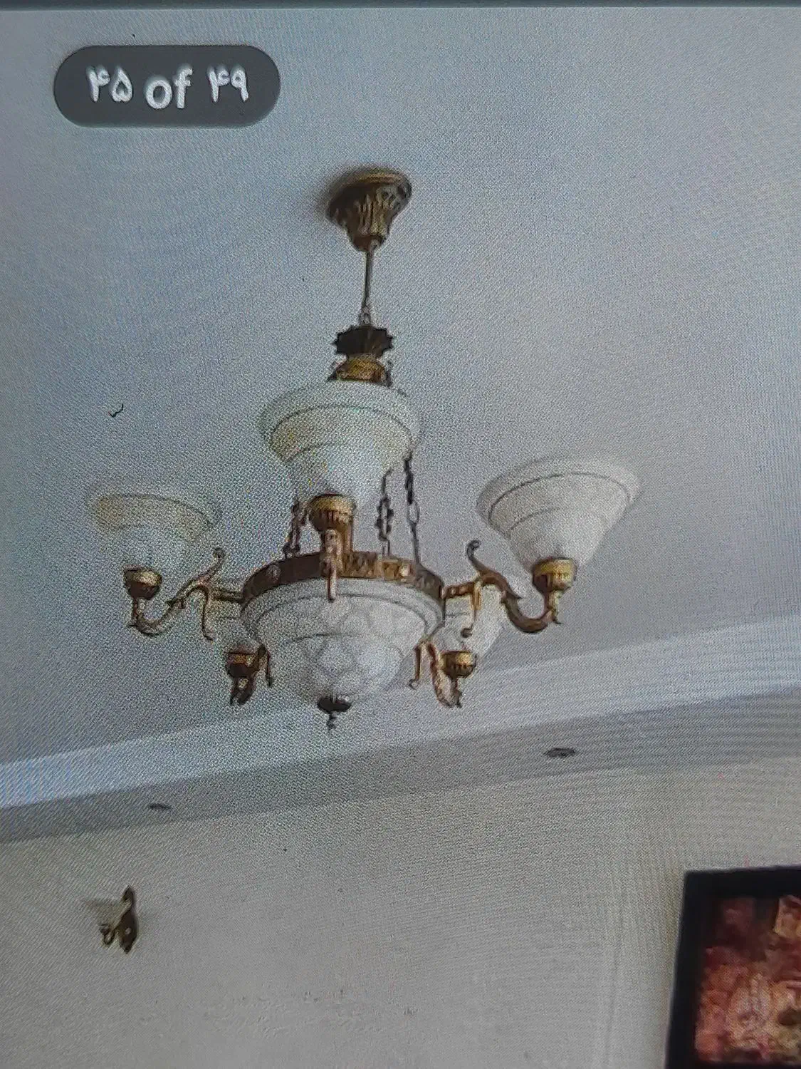 لوستر  مدل سلطنتی با دیوار ی|لوستر و چراغ آویز|همدان, |دیوار