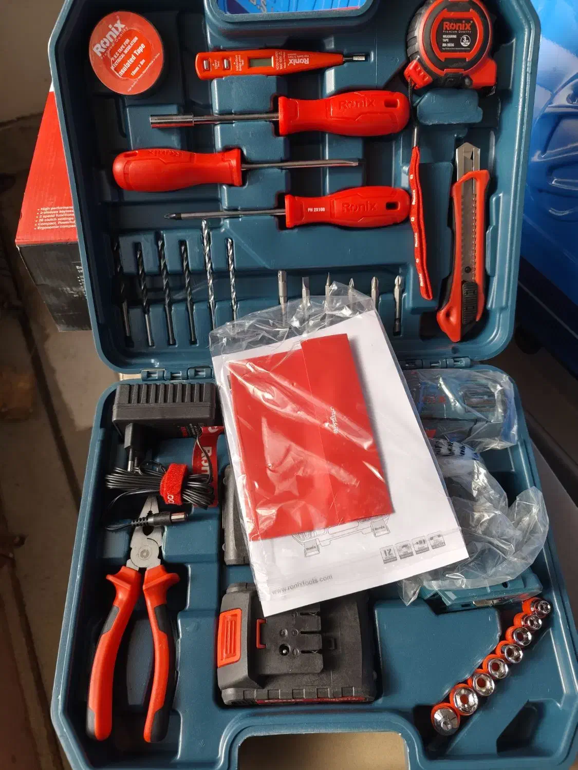 کیت ۳۳ تیکه دریل پیچ گوشتی شارژی رونیکس  آک بند|ابزارآلات|مشهد, کوثر|دیوار